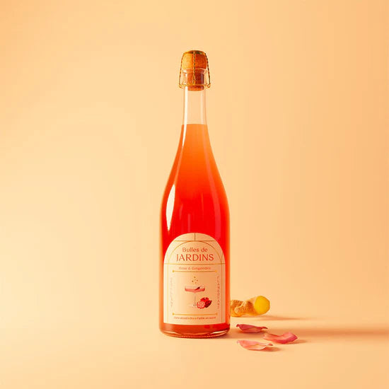 Alkoholfreies sprudelndes Gourmet-Getränk - Bulles de Rose & Gingembre 75cl (Bio)
